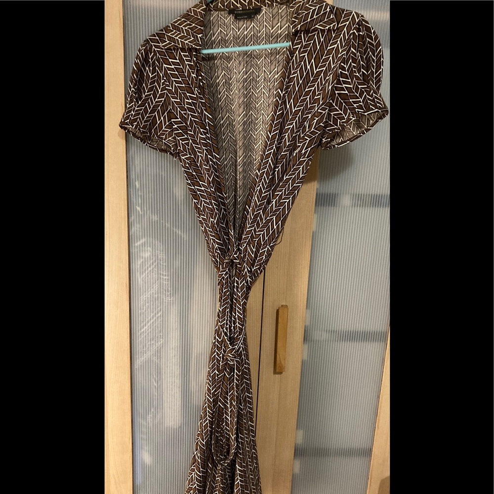 BCBG MAXAZRIA Collared Wrap Dress